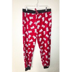 Charming Red Pajama Pants with Dog Design